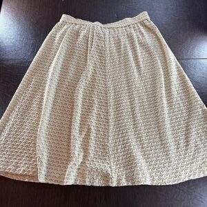 Vintage Elegant Cream Textured Bonnie Boynton A line Skirt Sz L